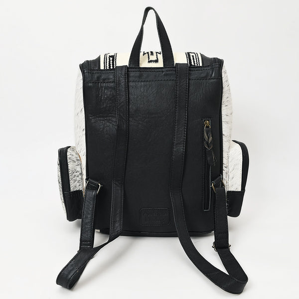 ADBG860 American Darling Western Wool & Cowhide Backpack with Tooled Leather Accent Pocket