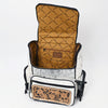 ADBG860 American Darling Western Wool & Cowhide Backpack with Tooled Leather Accent Pocket