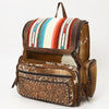 ADBG860 American Darling Western Wool & Cowhide Backpack with Tooled Leather Accent Pocket