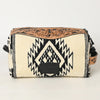 ADBG995 American Darling Hand Tooled Floral Leather Toiletry Bag with Hand-Woven Saddle Blanket