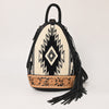 ADBG1125 American Darling Handcrafted Western Leather Sling Bag with Floral Carved Design & Saddle Blanket Detail