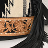 ADBG1125 American Darling Handcrafted Western Leather Sling Bag with Floral Carved Design & Saddle Blanket Detail
