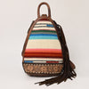 ADBG1125 American Darling Handcrafted Western Leather Sling Bag with Floral Carved Design & Saddle Blanket Detail