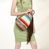 ADBG1125 American Darling Handcrafted Western Leather Sling Bag with Floral Carved Design & Saddle Blanket Detail