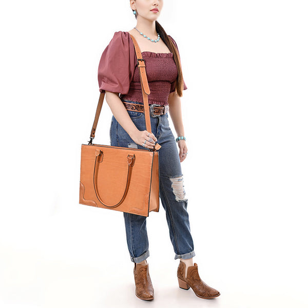 ADBG1394 American Darling Western Genuine Leather Tote Bag - Handcrafted Premium Everyday Carry