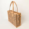ADBGZ787 Large Hand-Tooled Leather Tote Bag - Full Floral Western Design