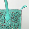 ADBGZ787 Large Hand-Tooled Leather Tote Bag - Full Floral Western Design