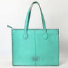 ADBGZ787 Large Hand-Tooled Leather Tote Bag - Full Floral Western Design