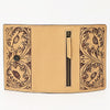 ADBGZ788 Hand-Tooled Leather Long Wallet - Western Floral Design