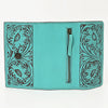 ADBGZ788 Hand-Tooled Leather Long Wallet - Western Floral Design