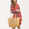 ADBGZ794 Hand-Tooled Leather Western Tote with Braided Handles - American Darling