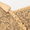 LC-ADBGZ795 Hand-Tooled Western Leather Hobo Bag - Floral Carving with Braided Strap