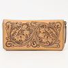 ADBGZ798 Hand-Tooled Genuine Leather Western Organiser - Floral Carving