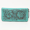 ADBGZ798 Hand-Tooled Genuine Leather Western Organiser - Floral Carving