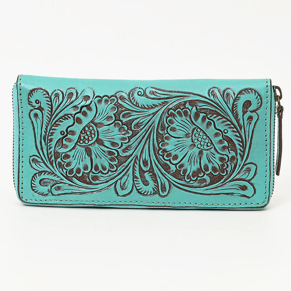 ADBGZ798 Hand-Tooled Genuine Leather Western Organiser - Floral Carving