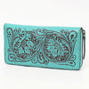 ADBGZ798 Hand-Tooled Genuine Leather Western Organiser - Floral Carving