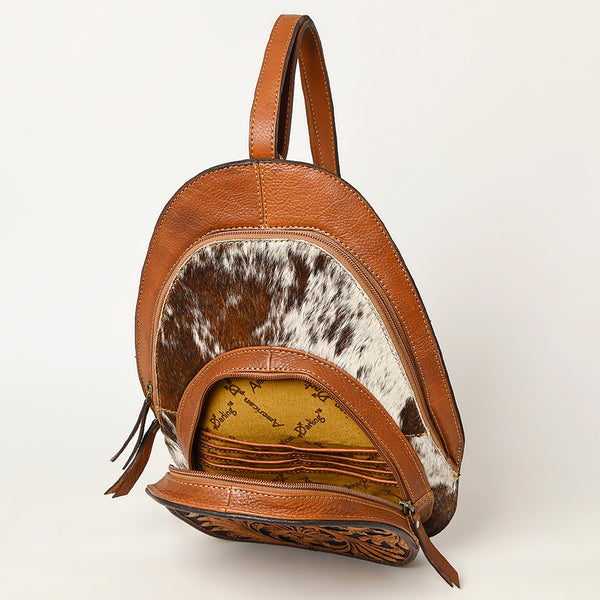ADBGA507 American Darling Western Leather Backpack Hand Tooled Hair-On Cowhide