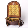 ADBGM262 Braided Fringe Messenger Bag - Genuine Leather with Turquoise Concho