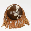 ADBG1400 American Darling Western Hair-On Cowhide Fringe Backpack Bag with Genuine Leather by American Darling