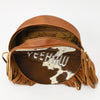 ADBG1400 American Darling Western Hair-On Cowhide Fringe Backpack Bag with Genuine Leather by American Darling