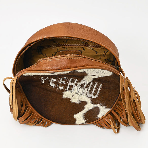 ADBG1400 American Darling Western Hair-On Cowhide Fringe Backpack Bag with Genuine Leather by American Darling