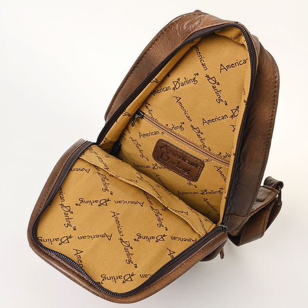 ADBG1146 American Darling Floral Hand Tooled Bag -Hair on Cowhide Sling