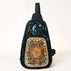 ADBG1146 American Darling Floral Hand Tooled Bag -Hair on Cowhide Sling