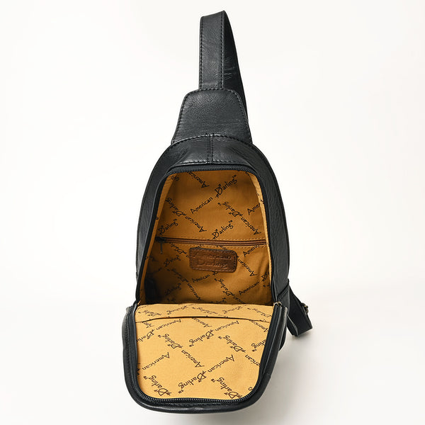 ADBG1146 American Darling Floral Hand Tooled Bag -Hair on Cowhide Sling