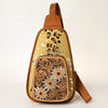 ADBG1146 American Darling Floral Hand Tooled Bag -Hair on Cowhide Sling