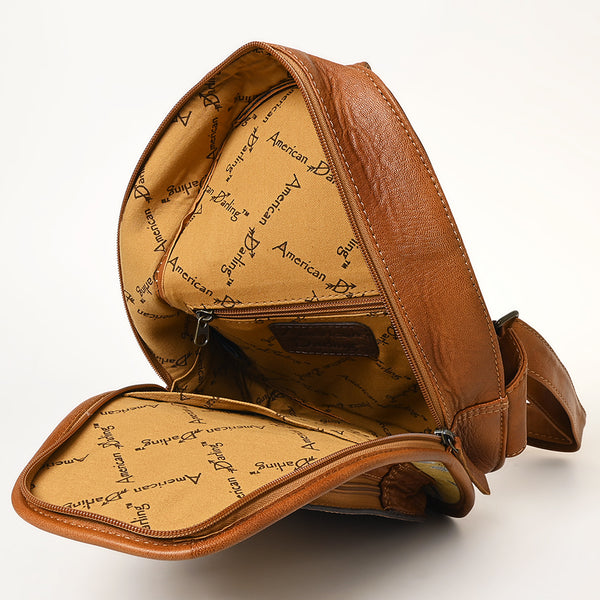 ADBG1146 American Darling Floral Hand Tooled Bag -Hair on Cowhide Sling