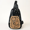 ADBG1146 American Darling Floral Hand Tooled Bag -Hair on Cowhide Sling