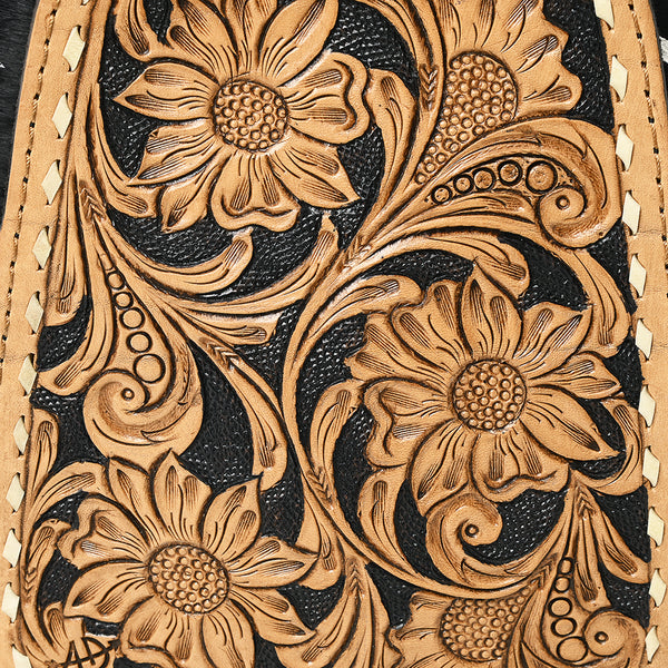 ADBG1146 American Darling Floral Hand Tooled Bag -Hair on Cowhide Sling
