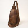 ADBG1146 American Darling Pink Cowhide Sling Bag -Tooled Leather Backpack