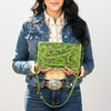 ADBG1228 American Darling Western Hand-Tooled Leather Clutch Bag with Floral Carving
