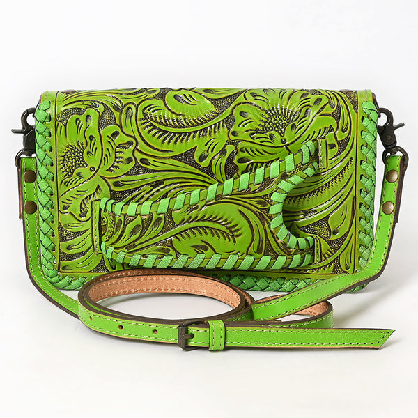 ADBG1228 American Darling Western Hand-Tooled Leather Clutch Bag with Floral Carving