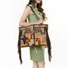 ADBG1113 American Darling Hand-Woven Saddle Blanket Western Tote Bag Genuine Leather Fringe Purse