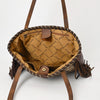ADBG1113 American Darling Hand-Woven Saddle Blanket Western Tote Bag Genuine Leather Fringe Purse