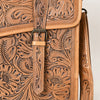 ADBG1417 American Darling Western Genuine Leather Hand-Tooled Floral Briefcase Bag for Work & Travel