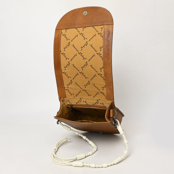 ADBG1418 American Darling Hand-Tooled Western Leather Small Crossbody Bag | Genuine Floral Carved Purse