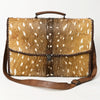 ADBG1420 American Darling Hair-On Cowhide Western Leather Briefcase Bag | Genuine Leather Laptop Work Bag