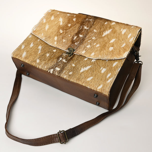 ADBG1421 American Darling Western Leather Cowhide Briefcase Bag Genuine Leather Office & Travel Case