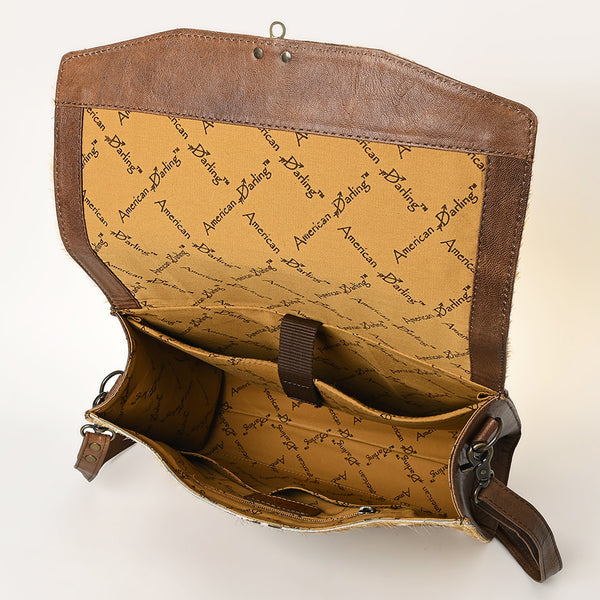 ADBG1421 American Darling Western Leather Cowhide Briefcase Bag Genuine Leather Office & Travel Case