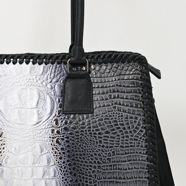 ADBG1422 American Darling Western Genuine Leather Tote Bag Crocodile Embossed Premium Handcrafted Carryall