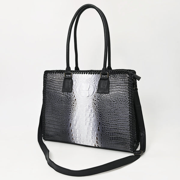 ADBG1422 American Darling Western Genuine Leather Tote Bag Crocodile Embossed Premium Handcrafted Carryall