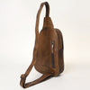 ADBG1425 American Darling Hand-Tooled Western Leather Sling Bag | Genuine Leather Floral Carved