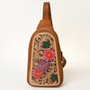 ADBG1425 American Darling Hand-Tooled Western Leather Sling Bag | Genuine Leather Floral Carved