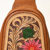 ADBG1425 American Darling Hand-Tooled Western Leather Sling Bag | Genuine Leather Floral Carved