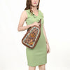 ADBG1425 American Darling Hand-Tooled Western Leather Sling Bag | Genuine Leather Floral Carved