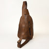 ADBG1425 American Darling Hand-Tooled Western Leather Sling Bag | Genuine Leather Floral Carved