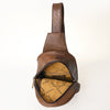 ADBG1425 American Darling Hand-Tooled Western Leather Sling Bag | Genuine Leather Floral Carved